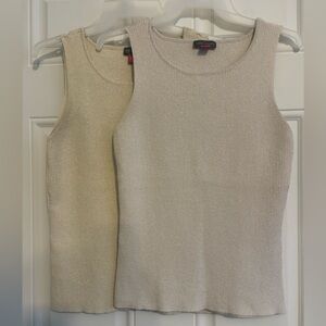Bundle Vince Camuto Gold/Silver Metallic Tank Tops, Size Small
